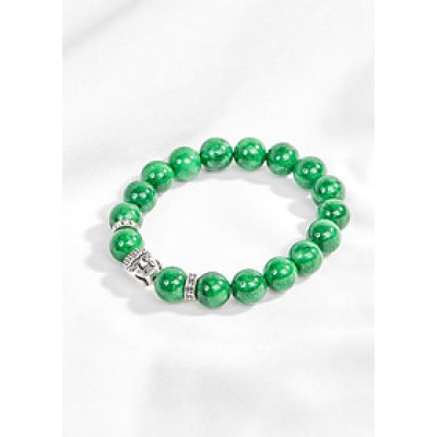 Vòng tay đá thiên nhiên phóng charm phật bạc size hạt 10mm - Ngọc Quý Gemstones