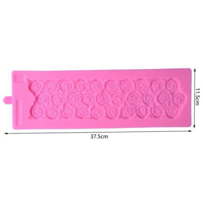 Khuôn silicon làm viền bánh, rau câu, fondant 30 hoa hồng xoáy - Mã số 1072
