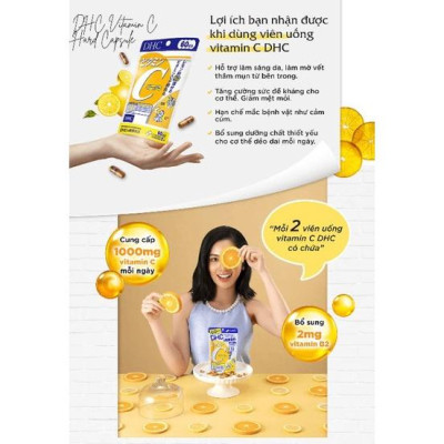 Viên Uống DHC Vitamin C Nhật Bản Giúp Sáng Da Mờ Thâm 30/90 Ngày