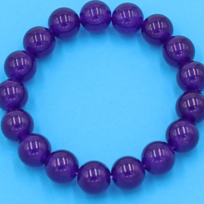 Chuỗi đeo tay - đá thạch anh tím 12 ly 17 hạt - hợp mệnh Hỏa, mệnh Thổ