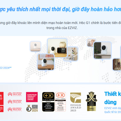 Camera wifi trong nhà EZVIZ H6C G1 4K Sắc nét, AI nhận diện người, thú cưng - hàng chính hãng