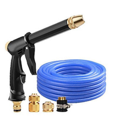 Rửa xe tưới cây Bộ dây và vòi xịt tăng áp lực nước 300% loại 30m cút đồng,nối đồng 206810-2