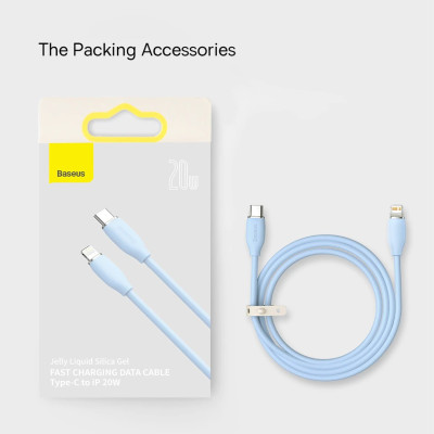 Cáp sạc nhanh Baseus 20W, Cáp sạc C to iPhone 20W cho IP12/13 Baseus Jelly Liquid Silica gel Fast Charging Data Cable - Hàng chính hãng