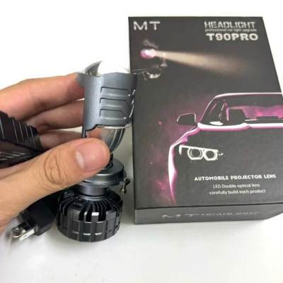 Đèn Pha Led Bi Cầu Mini T90 PRO 12000LM 120w Siêu Sáng Chân H4 Gắn Ô tô và Xe Máy Bảo Hành 12 Tháng