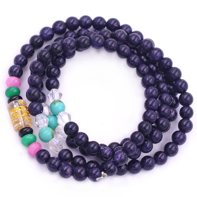 Vòng chuỗi 108 hạt đá lam sa charm lục tự chân ngôn - hạt 8 ly ( size lớn ), vòng chuỗi niệm Phật, vòng chuỗi đeo tay