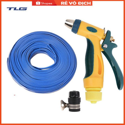Bộ dây vòi xịt nước rửa xe,tưới cây tăng áp 3 lần 7-10m (nối nhựa đen 713-2)