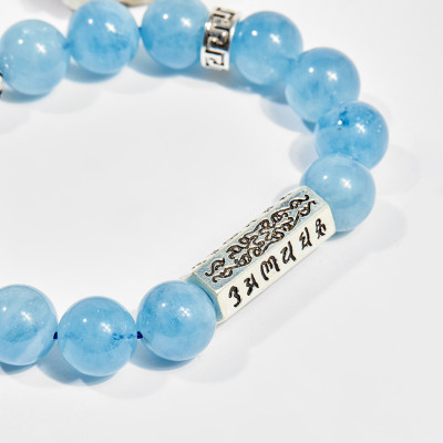 Vòng tay phong thủy đá aquamarine 12mm mệnh thủy , mộc - Ngọc Quý Gemstones