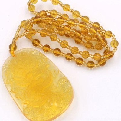 Vòng cổ tượng Rồng Pha lê vàng DTRV15