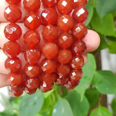 Vòng tay phong thuỷ Nữ đá mã não đỏ giác tự nhiên đẹp size vòng hạt 10mm hợp nữ mệnh hoả mệnh thổ ạ