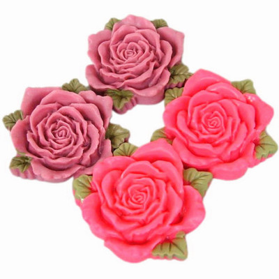 Khuôn silicon làm rau câu 3 hoa hồng kèm lá - Mã số 1103