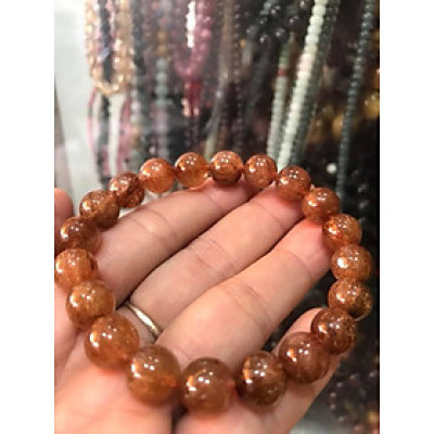 VÒNG THẠCH ANH TÓC NÂU ĐẸP QUÁ  SIZE VÒNG 10mm  100% ĐÁ THIÊN NHIÊN NỮ MỆNH THỔ MỆNH KIM Ạ