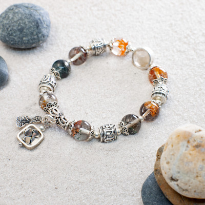 Vòng phong thủy Thạch anh ưu linh cảnh thiên nhiên AAAA VT062