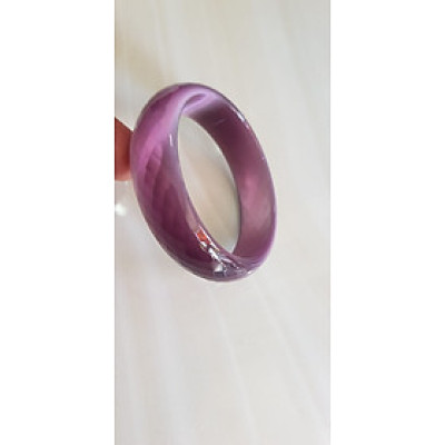 Vòng tay nữ đá mắt mèo bản hẹ giác tím mới đẹp Vòng Ni 54mm x cao 16mm x dầy 6,2mm Vòng màu tím nho chuẩn hợp nữ mệnh hỏa, mệnh thổ 49kg - 54kg đeo ạ