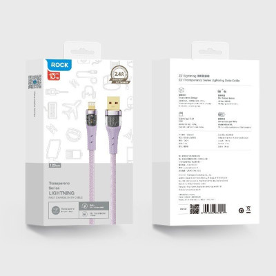 Dây sạc nhanh ip Rockspace Z21 chuẩn sạc nhanh dây dù dài 120cm siêu bền-Hàng chính hãng BH 12 tháng