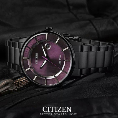 Đồng Hồ Nam Citizen Dây Thép Không Gỉ AW1264-59W - Mặt Tím 