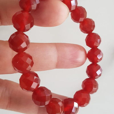 Vòng tay phong thuỷ Nữ đá mã não đỏ giác tự nhiên đẹp size vòng hạt 10mm hợp nữ mệnh hoả mệnh thổ ạ