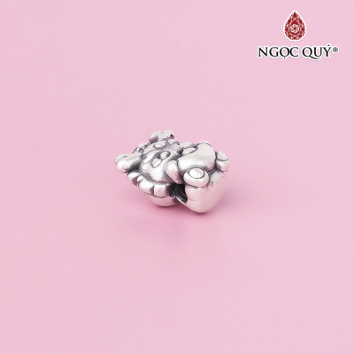Charm bạc rồng hoàng đạo xỏ ngang - Ngọc Quý Gemstones
