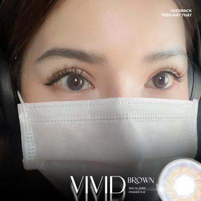 Lens nâu có độ cận N’Rosa Vivid Brown cho mắt thở cao cấp Angel Eyes phân phối | Độ cận: 0-8 | Chất liệu Silicone Hydrogel