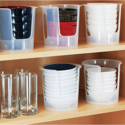 Combo 02 Khay cất bát đĩa gọn gàng Sanada φ14.9cm bằng nhựa cao cấp - Made in Japan