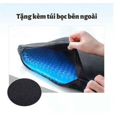 Đệm Ngồi 3D Silicon 2 Lớp Tổ Ong Lót Ghế Thoáng Khí Chống Đau Mỏi Lưng PaKaSa