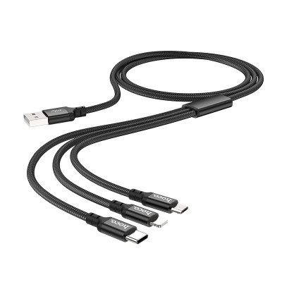 Cáp sạc nhanh 2.4A Hoco X14 dây tròn kết nối Type-C/Micro/iPhone dài 1M cho Smartphone ( 2 màu ) - Hàng chính hãng