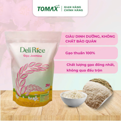 Gạo Jasmine thơm dẻo mềm 2kg TOMAX, Tơi xốp, ngọt thơm