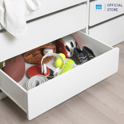 Giường Ngủ Cho Bé Có 4 Ngăn Kéo Đựng Đồ Đa Năng Màu Trắng SIB Decor GN34