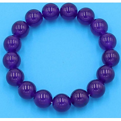 Chuỗi đeo tay - đá thạch anh tím 12 ly 17 hạt - hợp mệnh Hỏa, mệnh Thổ