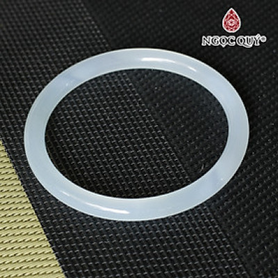 Vòng tay chalcedony thiên thanh bản tròn (bản 6-7mm) - Ngọc Quý Gemstones