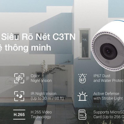 Camera quan sát IP Wi-fi ngoài trời EZVIZ C3TN 2MP 1080P Color (CS-C3TN) Hàng chính hãng