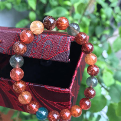 CHIẾC VÒNG THẠCH ANH TÓC TAM TÀI VIP  ĐẸP  SIZE VÒNG 8,5LY 100% ĐÁ THIÊN NHIÊN