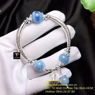 Lắc bạc đá aquamarin xinh yêu cho nàng
