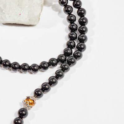 Chuỗi 108 hạt đá obsidian 6mm mệnh thủy,mộc- Ngọc Quý Gemstones