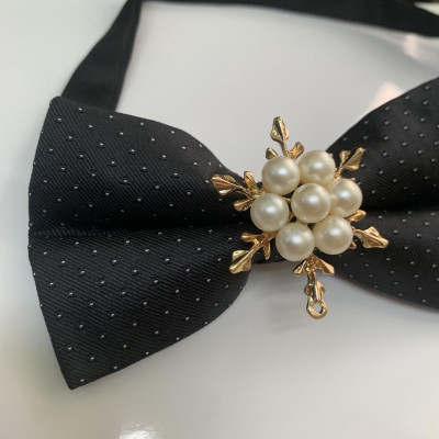 Nơ cổ nam chú rể - dự tiệc vuông trang trí hạt trai Giangpck mẫu nơ 2021