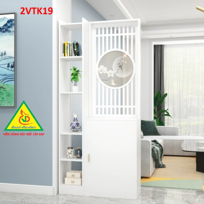 Tủ kệ trang trí kiêm vách ngăn phòng khách , nhà bếp 2VTK19 - Nội thất lắp ráp Viendong Adv