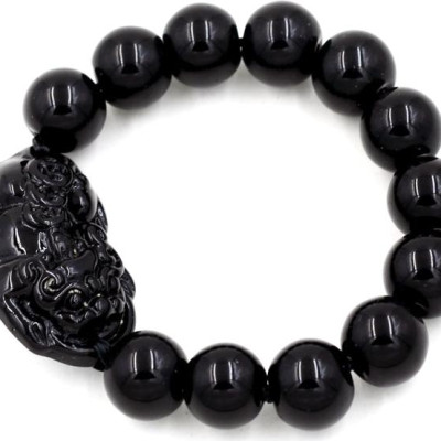 Vòng tay chuỗi hạt Tỳ hưu thạch anh Đen 14 ly