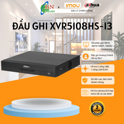 Đầu ghi hình 8 kênh HD-CVI chuẩn nén H.265+ Dahua XVR5108HS-X - Hàng nhập khẩu