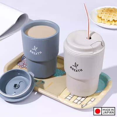 Cốc giữ nhiệt có nắp xoay Breath 320ml - Hàng Nội Địa Nhật Bản