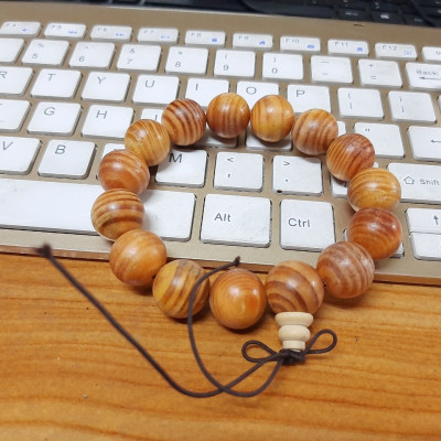 Vòng tay hạt gỗ may mắn size hạt 14 ly cá tính, bình an, thịnh vượng