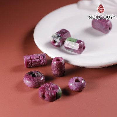Vòng tay dây thép đá ruby nam phi 13x10mm, dây thép 15cm mệnh hỏa, thổ - Ngọc Quý Gemstones
