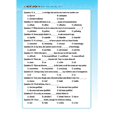 sách - Bộ đề luyện thi môn Tiếng anh vào lớp 6 trường chuyên , chất lượng cao (có đáp án)