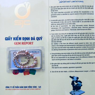 Combo Lắc tay Ngọc Trai Nuôi cấy tự nhiên, cấu trúc vân tay, đính hạt Châu mạ vàng 18K, Màu Cam Nhạt, Hạt Trai 6li, kèm Bản PHOTOCOPY Giấy KIỂM/ GIÁM ĐỊNH, hộp Lót Nhung Gấm