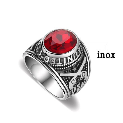 Nhẫn nam titan cao cấp thời trang rẻ đẹp nhẫn mỹ inox thép không gỉ trangsucpt đá xanh dương PTNNA03