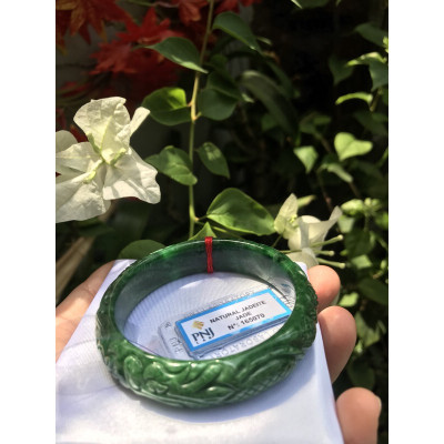 VÒNG TAY  Nữ TRẠM RỒNG VIP 53mm bản cao 14mm độ dầy vòng 7,2mm XANH ĐẬM ĐÃ KIỂM ĐỊNH P No 165070 CHẤT LIỆU 100% ĐÁ TỰ NHIÊN ĐẸP phù hợp các Chị mệnh thủy môc hỏa 53kg đến 60kg đeo ạ