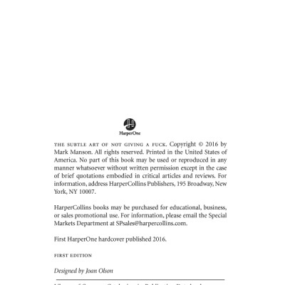 The Subtle Art of Not Giving a F*Ck : A Counterintuitive Approach to Living a Good Life