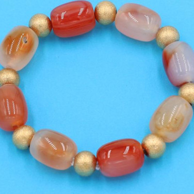 Chuỗi đeo tay - thạch anh cam bầu 17mm VTACBLHVT1 - hợp mệnh Hỏa, mệnh Thổ