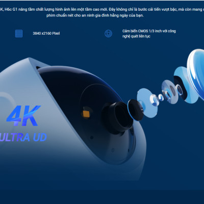 Camera wifi trong nhà EZVIZ H6C G1 4K Sắc nét, AI nhận diện người, thú cưng - hàng chính hãng
