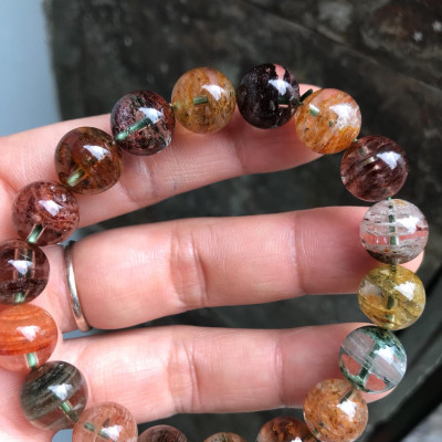 VÒNG MAY MẮN ĐÁ THẠCH ANH ƯU LINH MÀU ĐẸP SIZE 11LY SUN1