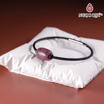 Vòng tay dây thép đá ruby nam phi 13x10mm, dây thép 15cm mệnh hỏa, thổ - Ngọc Quý Gemstones