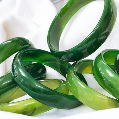 Vòng mã não xanh rêu mệnh mộc hỏa - Ngọc Qúy Gemstones